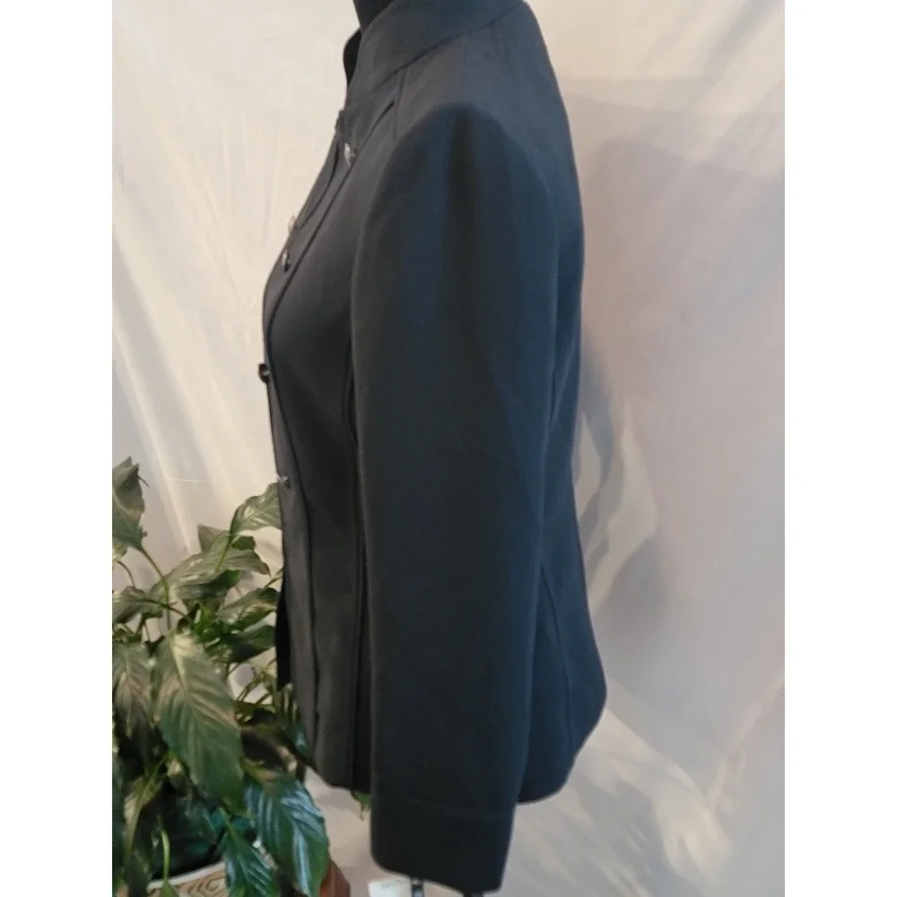 Tahari Arthur S. Levine Womens Black Military Mandarin Collar‎ Blazer Jacket NEW